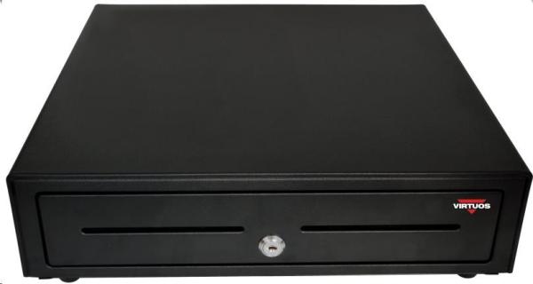 Virtuos pokladní zásuvka S-410C - s kabelem,  pořadač 4/ 8,  9-24V,  černá1