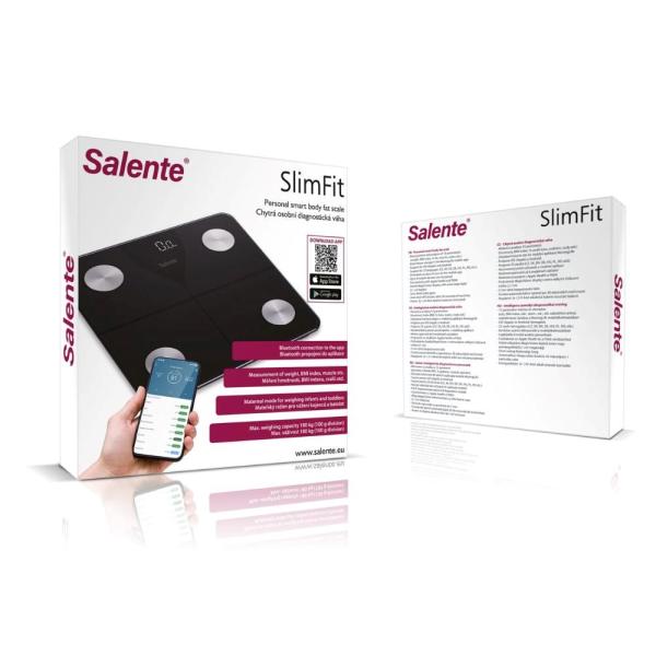 Salente SlimFit, osobná diagnostická fitness váha, Bluetooth, čierna4