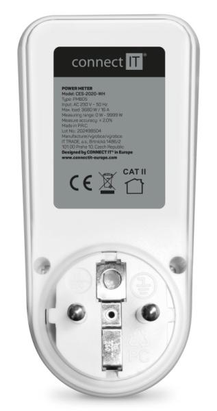 CONNECT IT Digitální měřič PowerMeter Pro,  Měřič spotřeby el. energie,  bílá2