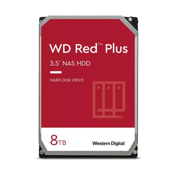 WD RED PLUS NAS WD80EFPX 8TB,  SATA III 3.5",  256MB 5640RPM,  215MB/ s,  CMR