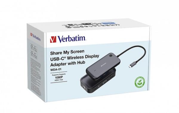 VERBATIM Display Adapter Share My Screen 1080P,  USB-C hub3