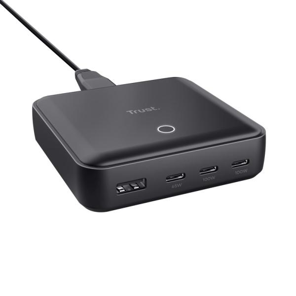 TRUST napájecí adaptér MAXO 100W,  3x USB-C,  1xUSB-A