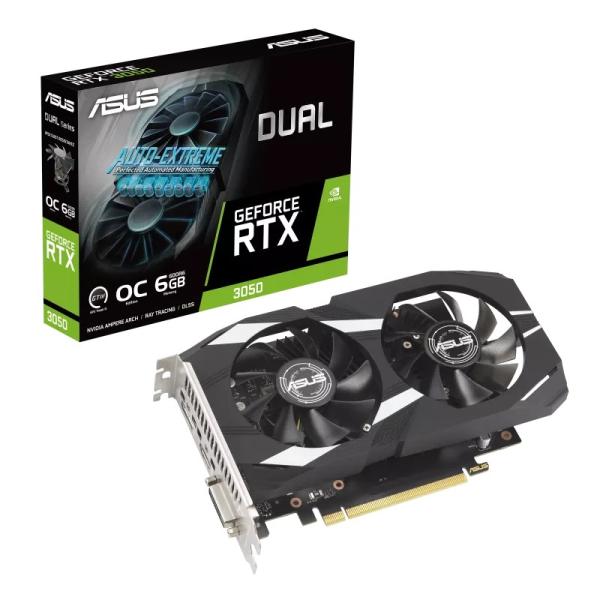 ASUS VGA NVIDIA GeForce Dual RTX 3050 OC Edition 6GB,  RTX 3050,  6GB GDDR6,  1xDP,  1xHDMI,  1xDVI