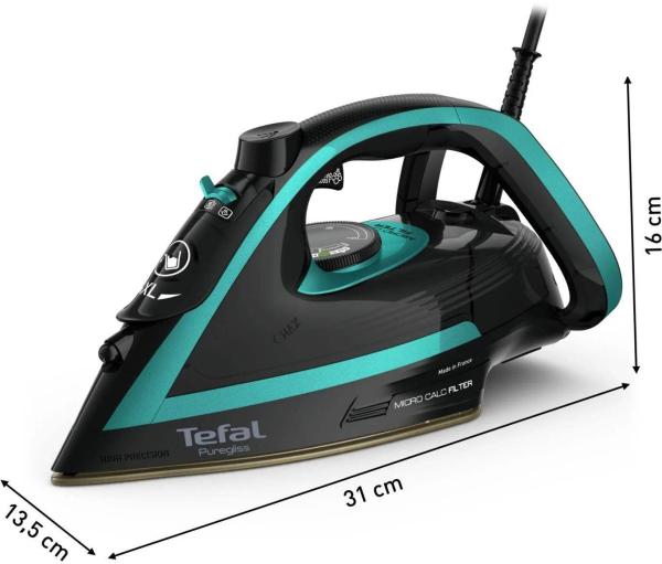 Tefal Puregliss FV8066E0 napařovací žehlička, 3000 W, anti-drip, rychlé nahřátí, tyrkysová / černá2