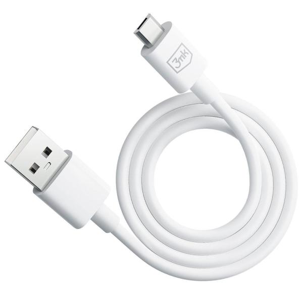 3mk datový kabel - Hyper Cable A to Micro 1.2m 5V 2, 4A,  bílá1