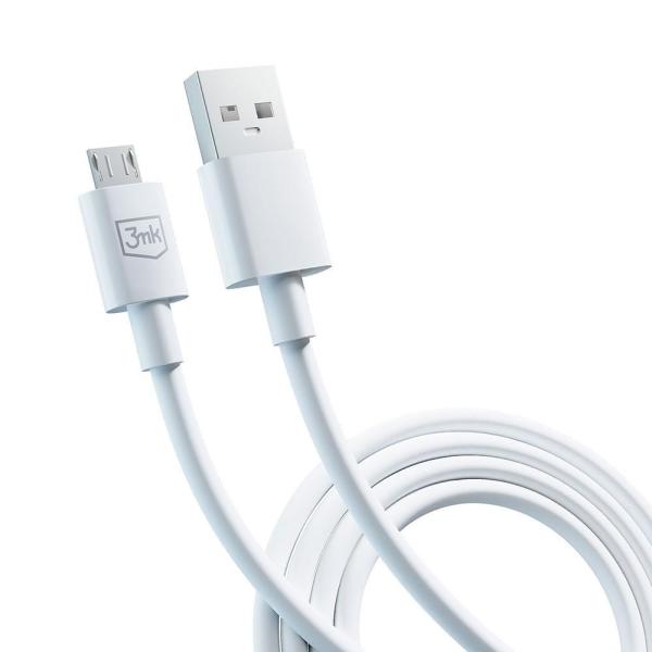 3mk datový kabel - Hyper Cable A to Micro 1.2m 5V 2, 4A,  bílá3