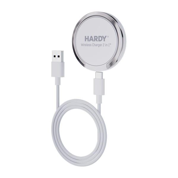 3mk bezdrátová nabíječka - Hardy Wireless Charger 2in1 s funkcí stojánku, 15w, bílá3