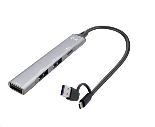 i-Tec USB-A/ USB-C Metal HUB 1x USB-C 3.1 + 3x USB 2.0