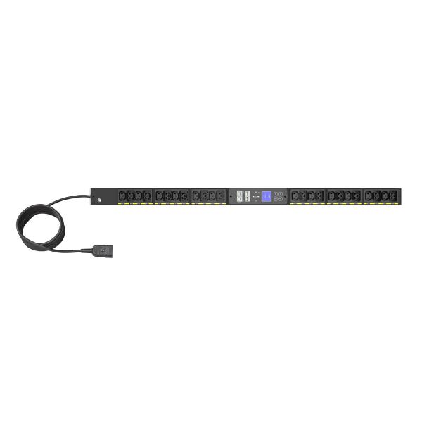 Eaton G4 spínané Rack PDU,  0U,  22.5U,  vstup C20,  3m kabel,  1f,  3.7kW,  16A,  200-240V,  24 zásuvek (12)C13,  (12)C39