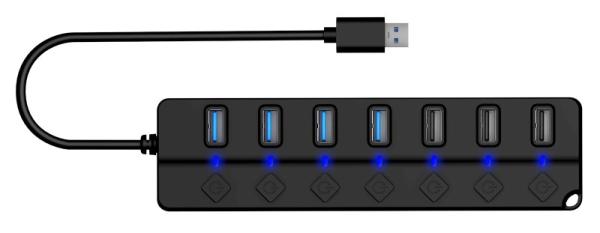 CONNECT IT USB Hub Mighty Switch 2,  4xUSB 3.0,  3xUSB 2.0,  externí,  černá1