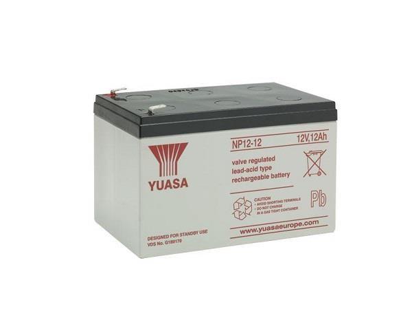 Baterie - YUASA NP12-12 (12V/ 12Ah - Faston F2 250),  životnost 5let