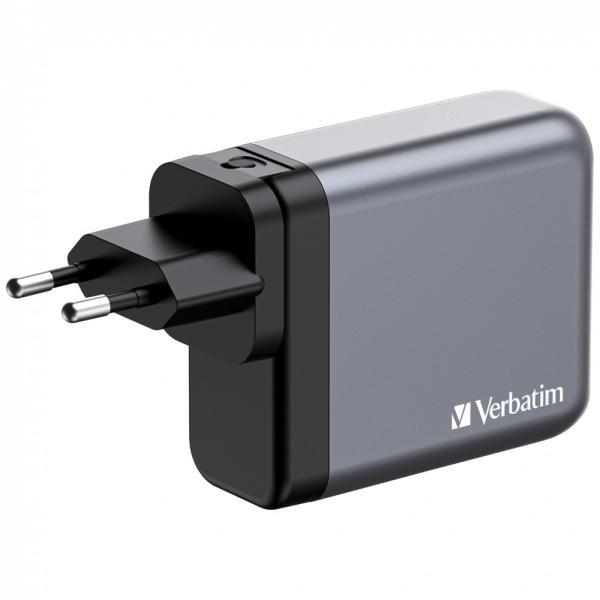 VERBATIM GaN Nabíječka do sítě GNC-140,  140W,  3x USB-C,  1x USB