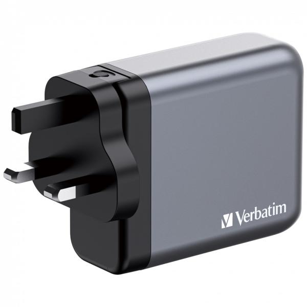 VERBATIM GaN Nabíječka do sítě GNC-140,  140W,  3x USB-C,  1x USB0