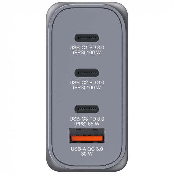 VERBATIM GaN Nabíječka do sítě GNC-100,  100W,  3x USB-C,  1x USB4