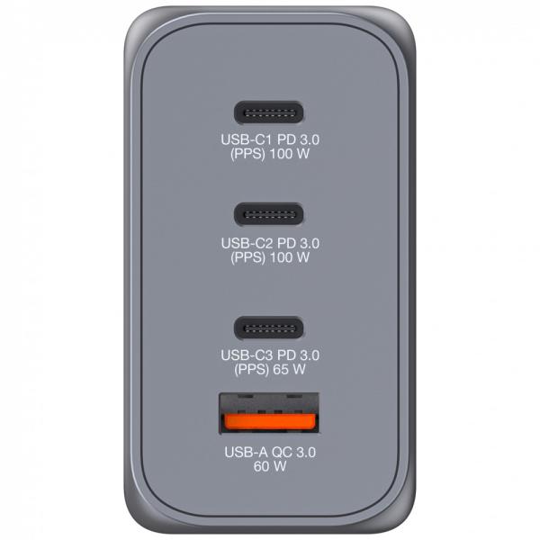 VERBATIM GaN Nabíječka do sítě GNC-200,  200W,  3x USB-C,  1x USB1