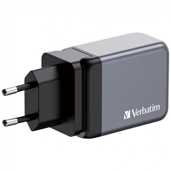 VERBATIM GaN Nabíječka do sítě GNC-65,  65W,  2x USB-C,  1x USB