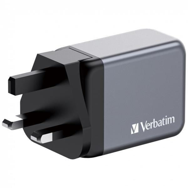 VERBATIM GaN Nabíječka do sítě GNC-65,  65W,  2x USB-C,  1x USB2