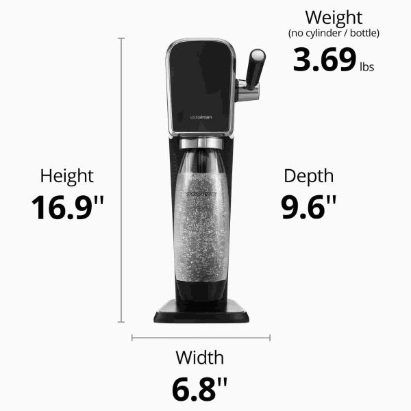 SodaStream ART výrobník sody, mechanický, 1l láhev, bobička s CO2, černý3