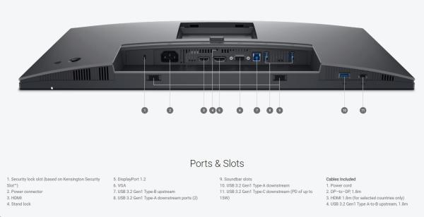 DELL LCD P2425H - 23.8"/ IPS/ LED/ 1920x1080/ 16:9/ 100Hz/ 8ms/ 1500:1/ 250 cd/ m2/ HDMI/ DP/ VGA/ Pivot/ VESA/ 3YNBD4