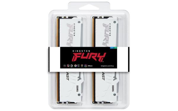 Kingston FURY Beast/ DDR5/ 32GB/ 6000MHz/ CL30/ 2x16GB/ RGB/ White2