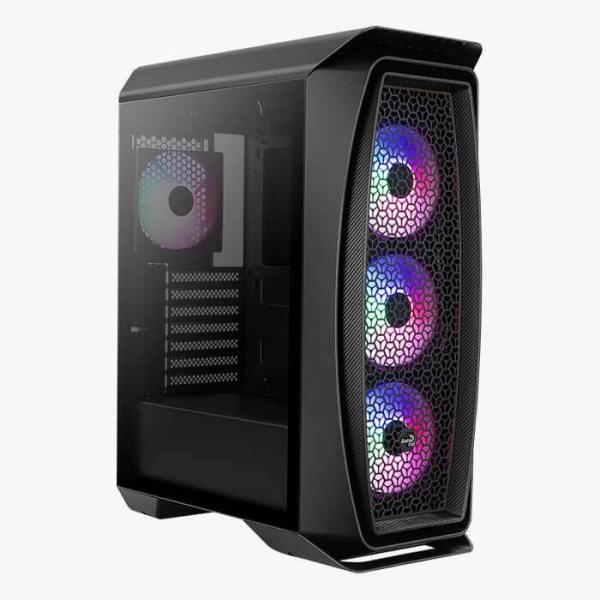 AEROCOOL skříň Aero One Frost ML G,  Mid tower,  2x USB 3.0,  2x audio,  4x 120mm RGB Fan,  bez zdroje