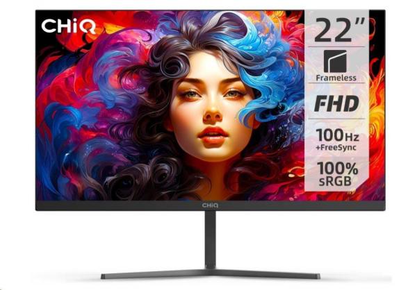 CHiQ 22" UltraSlim monitor 22F650 FHD, 100 Hz, Frameless, černý