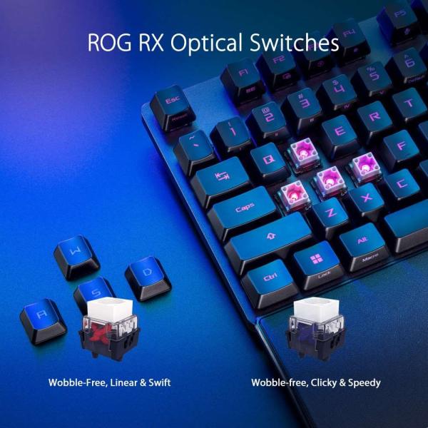 ASUS klávesnice ROG STRIX SCOPE II,  mechanická,  drátová,  ROG RX RED /  PBT,  US7