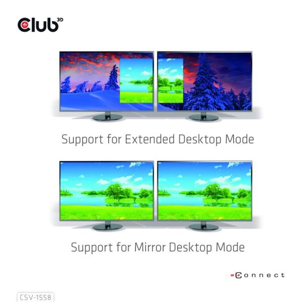 Club3D Video hub MST USB-C na 2xHDMI + USB-C PD 3.0,  4K60Hz3