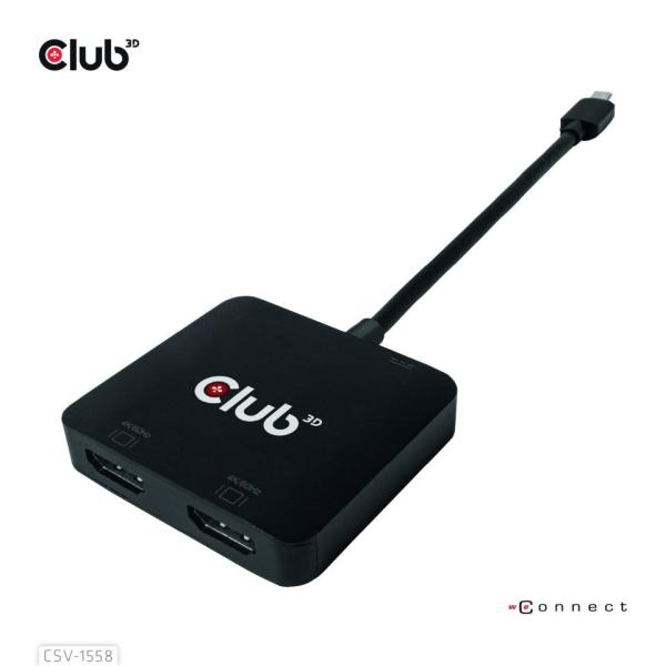 Club3D Video hub MST USB-C na 2xHDMI + USB-C PD 3.0,  4K60Hz6