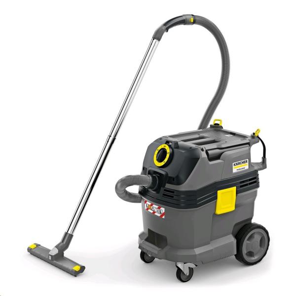 Karcher NT 30/ 1 Tact víceúčelový průmyslový vysavač,  1380 W,  30 l,  69 dB,  74 l/ s,  PES filtr,  kovová kola