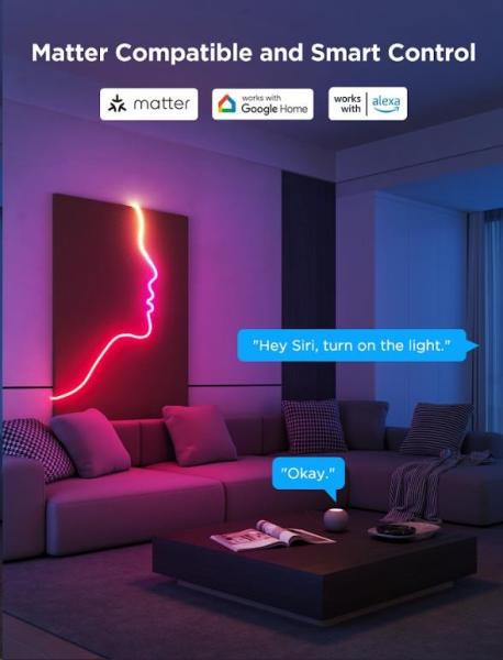 Govee Neon 2 MATTER ohebný LED pásek (3m) - RGBIC4