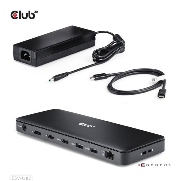 Club3D Dokovací stanice USB-C 12v1,  1xDP,  1xHDMI,  2xUSB-C,  4xUSB,  1xRJ45,  černá6