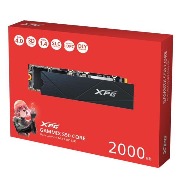 ADATA SSD 2TB XPG GAMMIX S50 Core,  PCIe Gen4x4,  M.2 2280,  (R:3500/  W:2800MB/ s)4