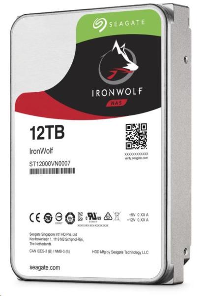 BAZAR - SEAGATE HDD IRONWOLF (NAS) 3, 5" - 12TB,  SATAIII,  ST12000VN0008,  recertified product1