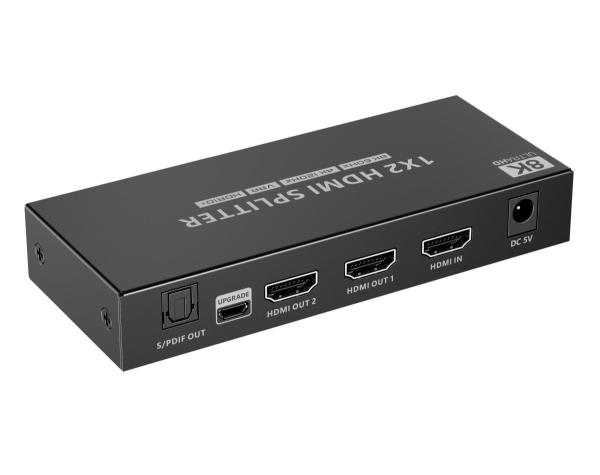 PremiumCord HDMI 2.1 splitter 1-2 porty,  8K@60hz,  4K@120Hz,  1080p,  HDR+1