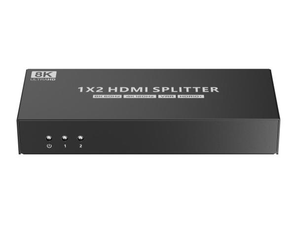PremiumCord HDMI 2.1 splitter 1-2 porty,  8K@60hz,  4K@120Hz,  1080p,  HDR+3