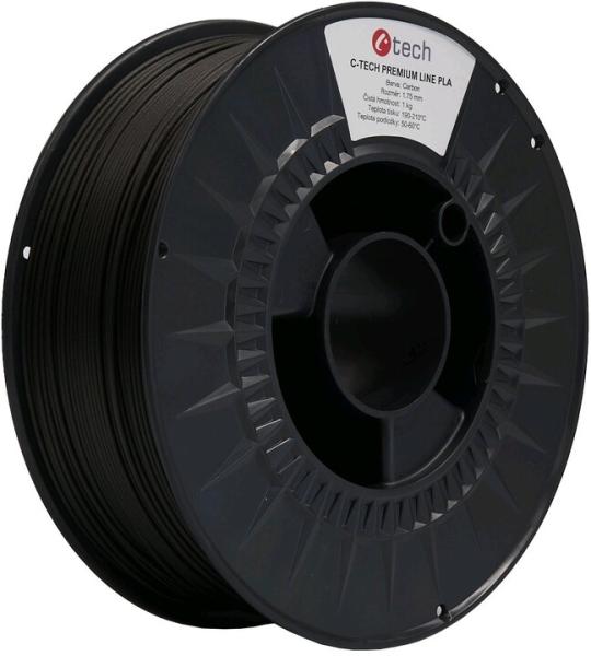 C-TECH Tisková struna (filament) PREMIUM LINE,  PLA,  carbon,  1, 75mm,  1kg