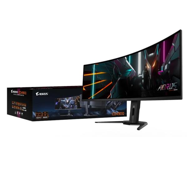 GIGABYTE LCD - 49" Gaming monitor AORUS CO49DQ DQHD,  5120 x 1440,  144Hz,  250cd/ m2,  0.03ms,  2xHDMI,  1xDP,  OLED