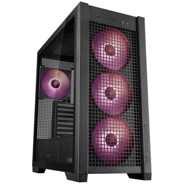 ASUS case TUF GAMING CASE (GT302) TG,  Mid Tower,  4x 140mm ARGB Fan,  černá