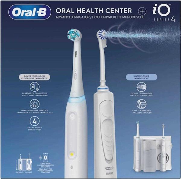 Oral-B Oral Health Center + iO Series 4 White set elektrického zubního kartáčku a ústní sprchy,  bílá2