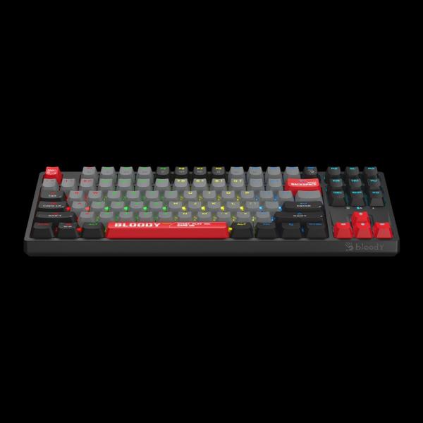 A4tech Bloody Klávesnice S87, herní klávesnice, mechanická, drátová, Red Switch, CZ/SK, Černá3