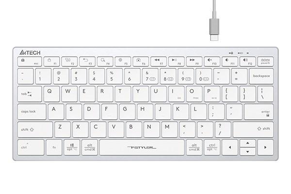 A4tech Klávesnice FBX51C,  kancelářská klávesnice,  membránová,  bezdrátová,  CZ/ SK,  Bílá
