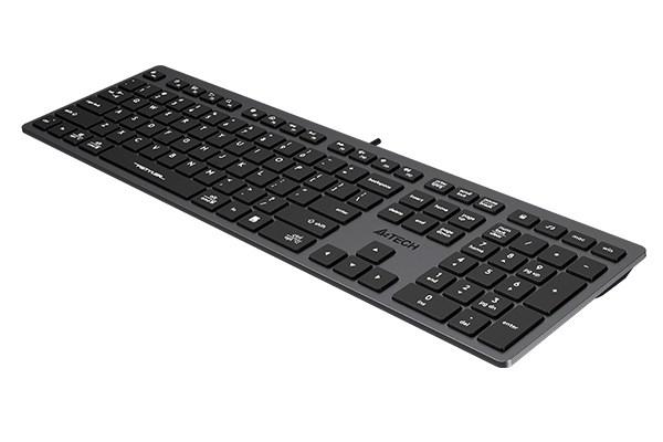 A4tech Klávesnice FX50,  kancelářská nízkoprofilová klávesnice,  CZ,  šedá1