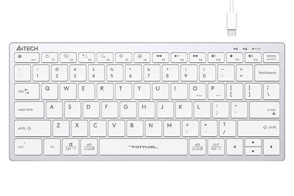 A4tech Klávesnice FX51,  kancelářská klávesnice,  membránová,  bezdrátová,  CZ/ SK,  Bílá