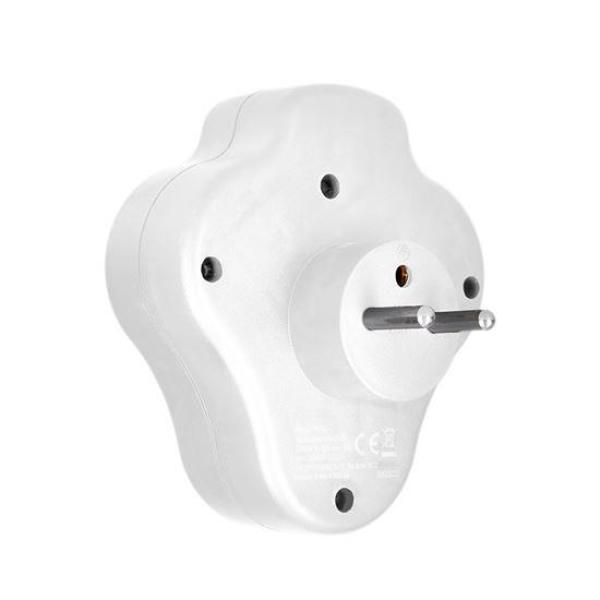 Solight rozbočka s USB A+C rychlonabíječkou 20W PD,  2 x 10A,  bílá,  vypínač0