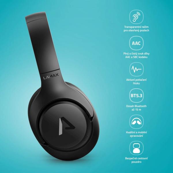 LAMAX NoiseComfort2 ANC náhlavní sluchátka s funkcí potlačení hluku2
