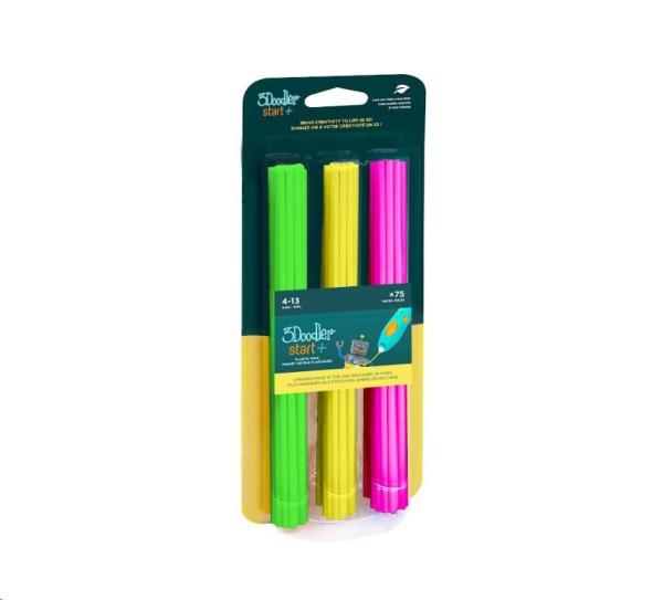 3Doodler náplň ECO-PCL pro 3D pero Start+ 75ks - Neon (zelená,  žlutá,  růžová)