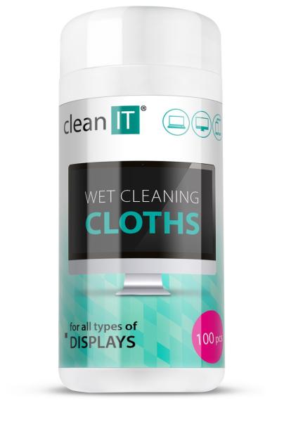 CLEAN IT Vlhčené čisticí utěrky na obrazovky 100 ks