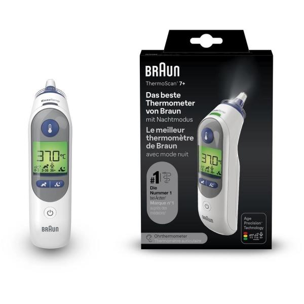 Braun ThermoScan 7 plus IRT6525WE bezkontaktní teploměr,  ušní,  displej,  noční režim,  paměť pro 9 měření1