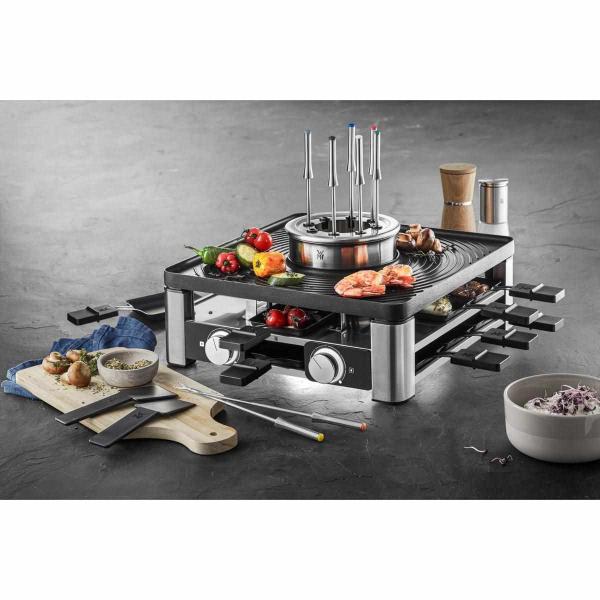 WMF Lumero Gourmet Station 3v1 raclette gril,  1800 W,  fondue,  nastavitelný termostat3